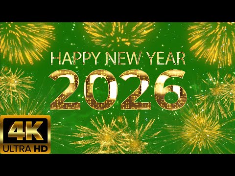 Happy New Year 2026 Green Screen Video 4K Editable Celebration Wishes with Fireworks & Effects