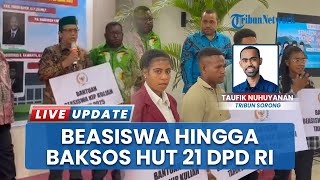 DPD RI Dapil Papua Barat Daya Rayakan HUT Ke-21, Salurkan Beasiswa, Bantuan Bibit & Donor Darah