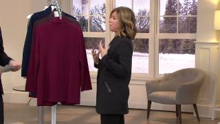 Susan Graver Soho Ponte Boyfriend Jacket w/ Faux Leather Trim with Jennifer Coffey