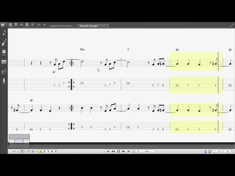 Rezando solo - video partitura/tab bajo y guitarra (punteos)