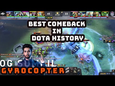 Gyrocopter 3x Rapier Comeback | Best Comeback In DOTA History | OG vs Secret ESL one LA 2020