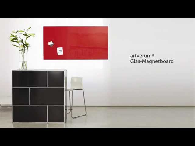 Glas-Magnetboard artverum® 91 x 46 cm rot - GL147