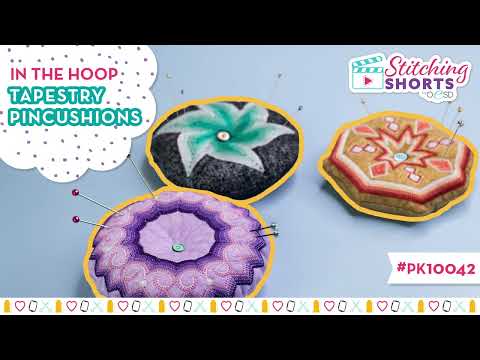 DIY Machine Embroidered Tapestry Pincushions