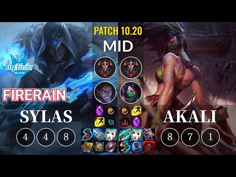 hyF FireRain Sylas vs Akali Mid - KR Patch 10.20