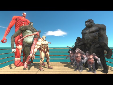 King Kong + Gorilla + Goro Boxing Ring Challenge | Colossal+Beast+Eren+ Armored Titan vs Kong - ARBS