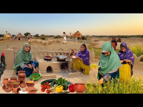 Village Women Ancient Cooking Routine | Traditional Desert Village Food | Village Life Pakistan