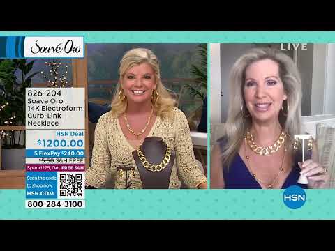 Soave Oro 14K Gold Electroform Graduated CurbLink Neckla...