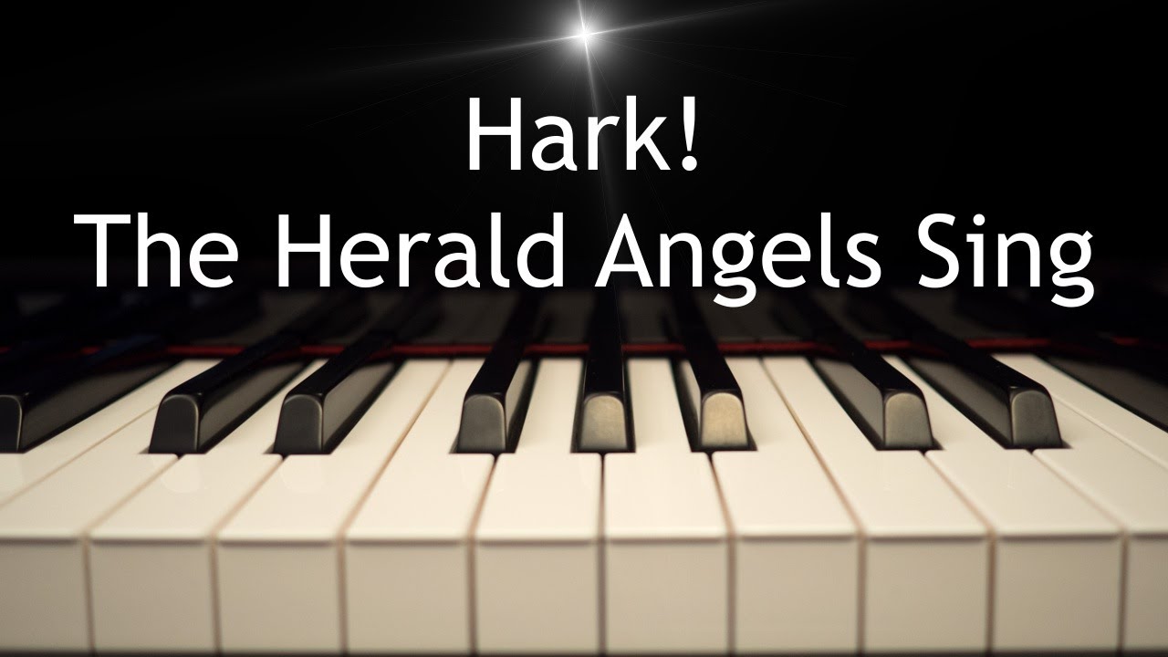 Hark! The Herald Angels Sing - Christmas piano instrumental with lyrics