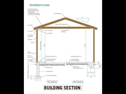 14x22 Detached Garage Shed Plans Blueprints