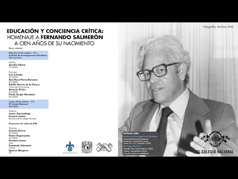Educación y conciencia crítica: Homenaje a Fernando Salmerón a 100 años de su nacimiento