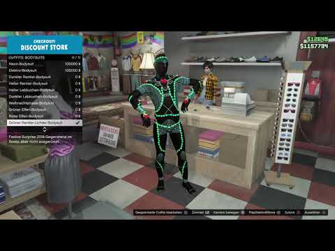 GTA 5 Grüner Rentierlichter Bodysuit GTA 5 Green Reindeerlights Bodysuit