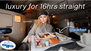 Flying FIRST CLASS on a 15hr flight to Australia | surfing, exploring Sydney, swimming