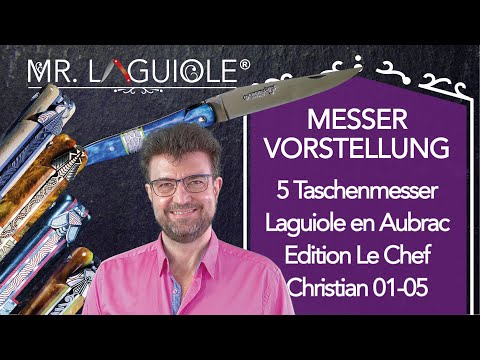 5 Kunstwerke: Laguiole Taschenmesser Edition Le Chef, Christian 01-05, Laguiole en Aubrac