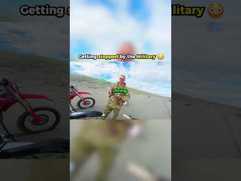 Getting stopped by the military #dirtbike #army #newzealand #beach
