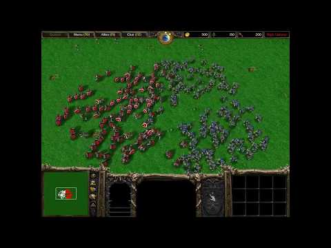 100 Footman Vs 100 Ghoul (100 vs 100 Footage) (Warcraft 3)