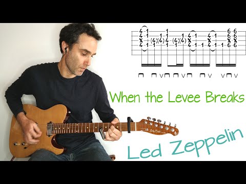 When the Levee Breaks - open E tuning - Led Zeppelin - guitar lesson / tutorial / cover with tab