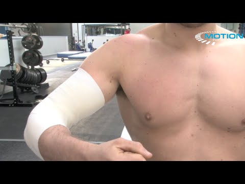 How to tape an elbow - biceps strain / contusion / partial rupture - sports taping series