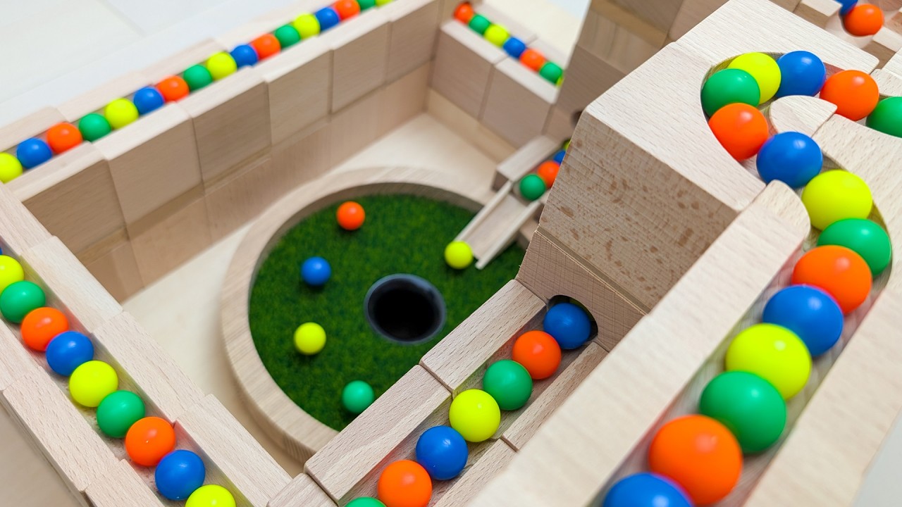 Marble Run Race ☆ HABA Slope + Cuboro + Bornelund Quadrilla + Transparent pipe