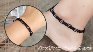Black Thread Anklet & Bracelet Ideas. ( 2 in 1 ) How to make anklet & bracelet? @JyotisWorld