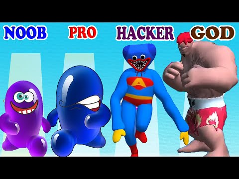 NOOBvsPROvsHACKERvsGOD in Monster Run 3D vs Join Blob Clash 3D 2 Gameplay - Which game do you like?