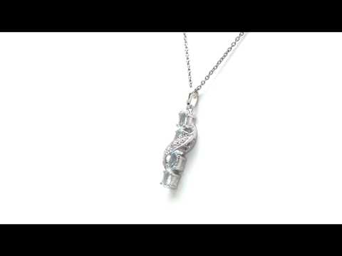 Johareez 1.41CTW Blue Topaz & Diamond .925 Sterling Silver Pendant