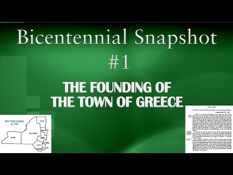 Bicentennial Snapshot No 01 -  The Founding of The Town of Greece