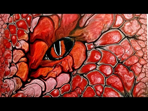 'Dragon Eye' Acrylic Pouring Paint~Pearl Cell Puddle Pour Dump and Swirl Technique ~ Fluid Art 135