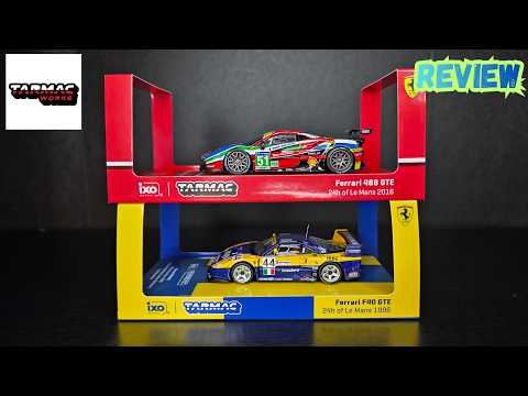 Feature Image thumbnail for the video blog Tarmac Works - Ferrari F40 GTE 1996 Le Mans & Ferrari 488 GTE 2016 Le Mans - REVIEW by  booster_diecast