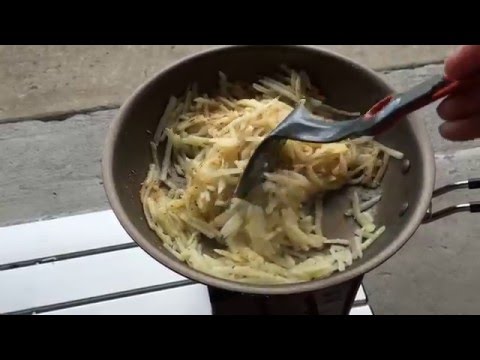 Folding Firebox Test, Cooking Hashbrowns & Fish