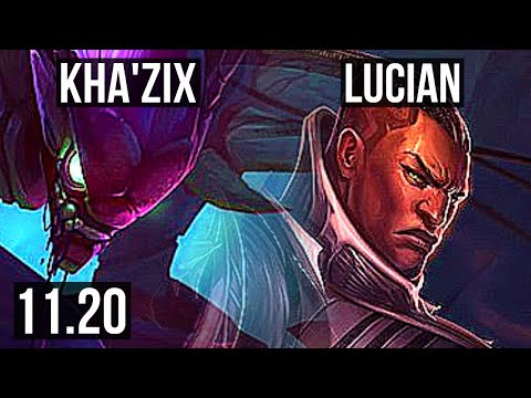 KHA'ZIX vs LUCIAN (MID) (DEFEAT) | 8 solo kills, 2.2M mastery, 500+ games | EUW Diamond | v11.20