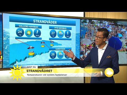 Dagens badväder - så varmt är det i vattnet - Nyhetsmorgon (TV4)