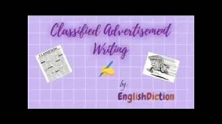 Classified Advertisement Writing: Introduction and Samples