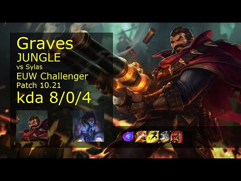 Graves Jungle vs Sylas - EUW Challenger 8/0/4 Patch 10.21 Gameplay
