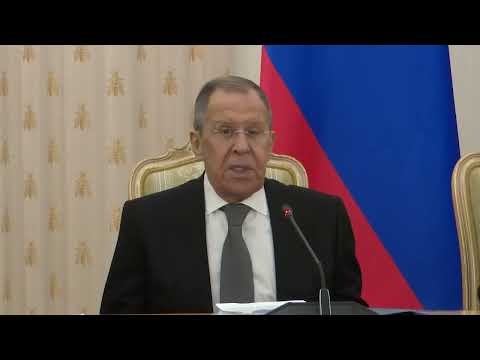 Sergey Lavrov at a meeting of the boards of the Russian and Belarusian Foreign Ministries, Moscow...