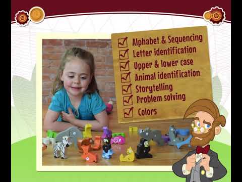 Animal Parade A - Z Jumbo Wooden Puzzle & Playset 