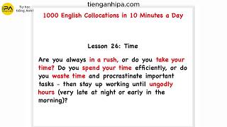 1000 English Collocations in 10 Minutes a Day – Lesson 26 – Time