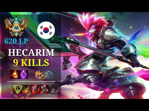 Hecarim Mid vs Nocturne - 9 kills - 이 차가 식기전에 KR Challenger (620 LP) Patch 11.2