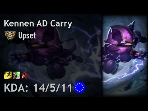 Kennen AD Carry vs Caitlyn - Upset - EUW Challenger Patch 7.12