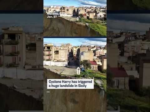 Town hangs on edge of precipice after Sicily landslide