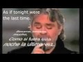 Besame mucho Andrea Bocelli with Spanish lyrics ...