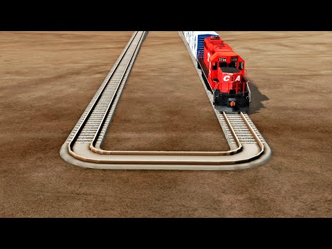 Trains vs Sharp Turn – BeamNG.Drive