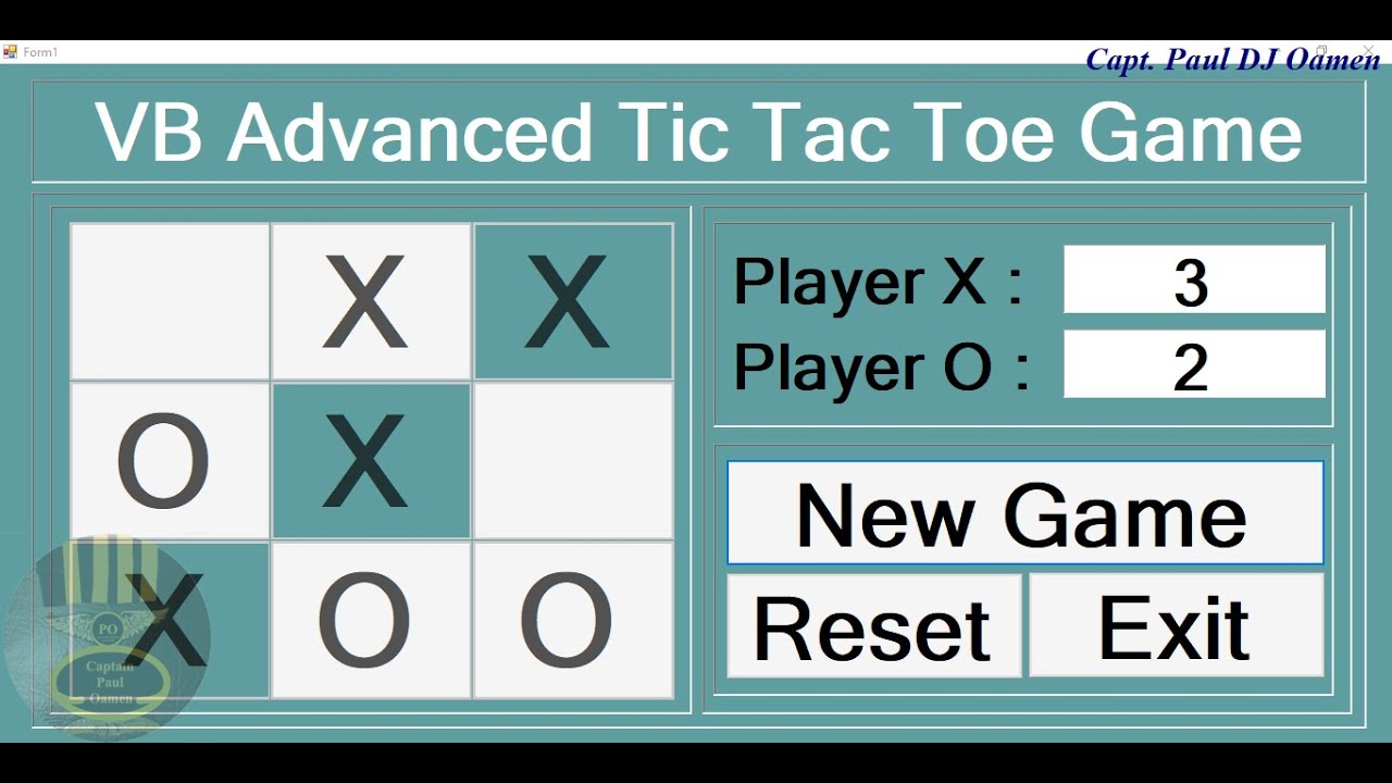How to Create Advanced Tic Tac Toe Game in Visual Basic.Net