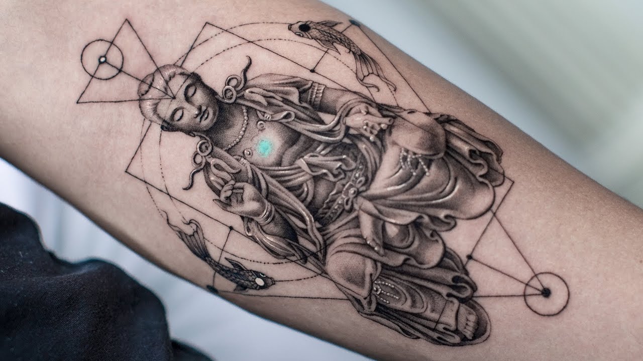 Buddha time lapse tattoo by Daniel Silva