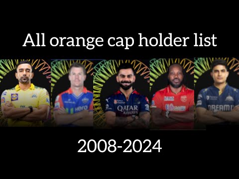 Orange cap holder list from 2008 to 2024 #ipl #orangecap #viratkohli