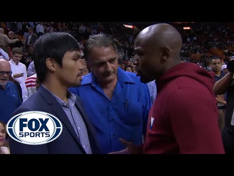 Mayweather and Pacquiao Face Off At Miami Heat Game