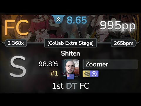 8.7⭐ Zoomer | RD-Sounds ft. Meramipop/nayuta - Shiten [Collab Extra Stage] +HDDT 98.8% (#1 995pp FC)