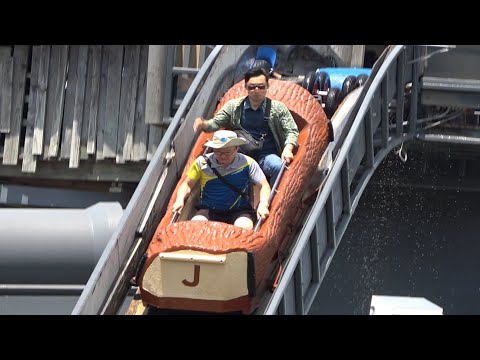 Guy Drops Hat on Log Flume Ride! #shorts
