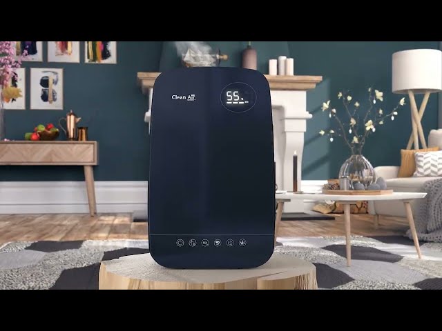 Umidificatore Clean Air Optima CA-606B Ionizzatore Nebulizzazione Fredda Calda 65m2 video