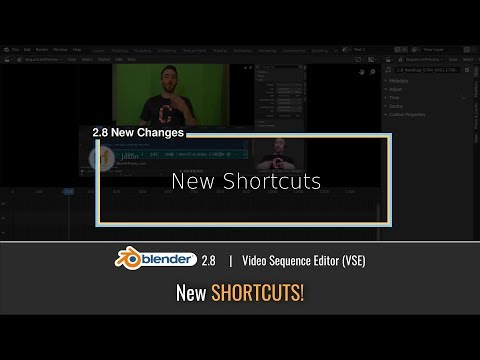 7 New SHORTCUT CHANGES  in the Blender 2.8 Video Sequence Editor (VSE)