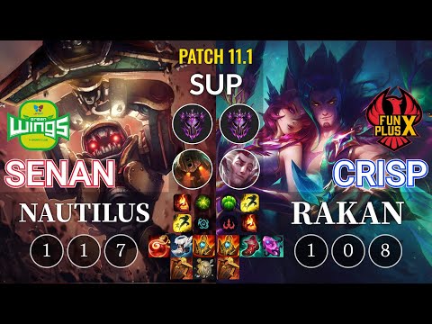 JAG Senan Nautilus vs FPX Crisp Rakan Sup - KR Patch 11.1